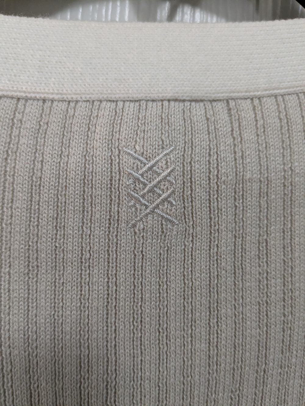 RHONE Cream Zip Ribbed V-Neck Cardigan - Picture 8 of 9